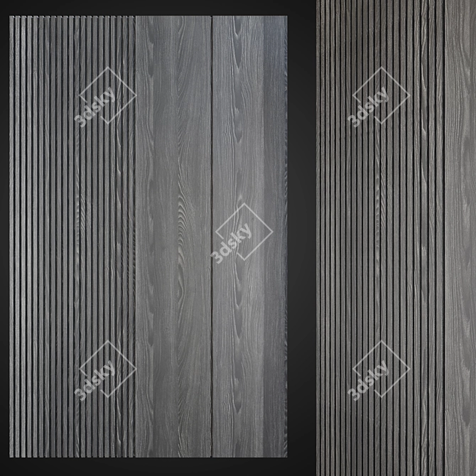 Wood Panel Rail 3D model image 2