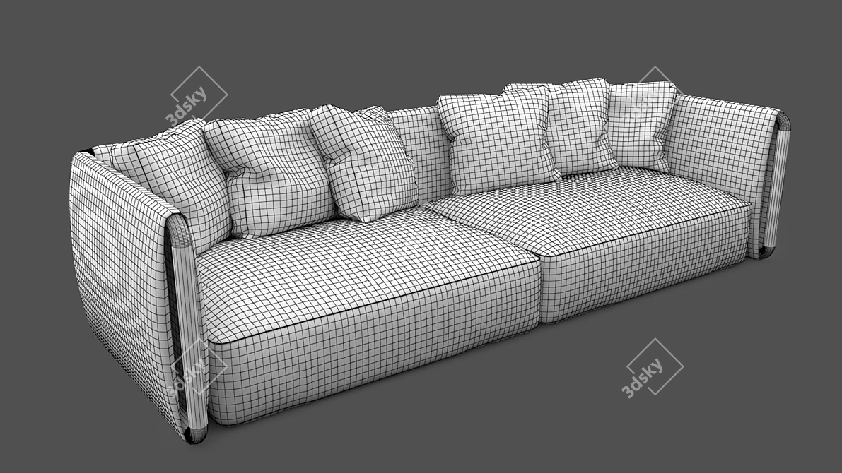 Elegant Italian Sofa 3D model image 5