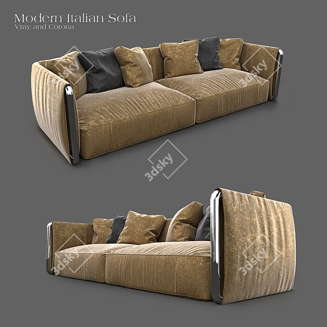 Elegant Italian Sofa 3D model image 8