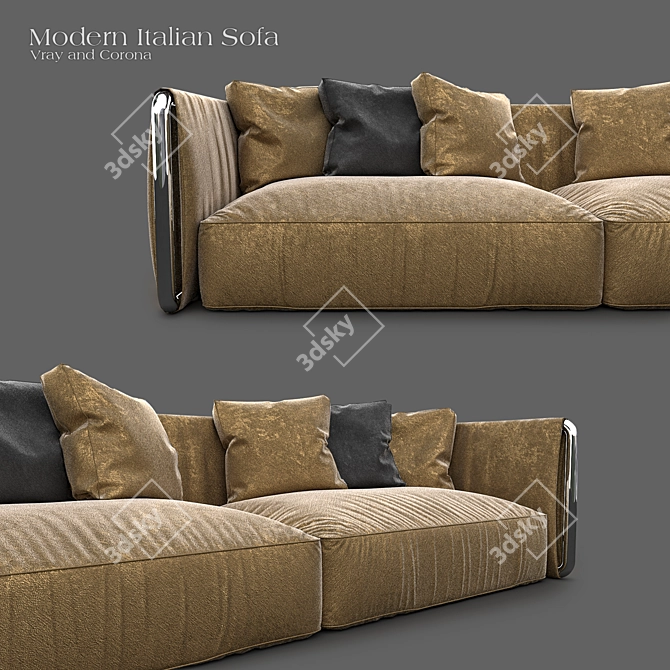 Elegant Italian Sofa 3D model image 9