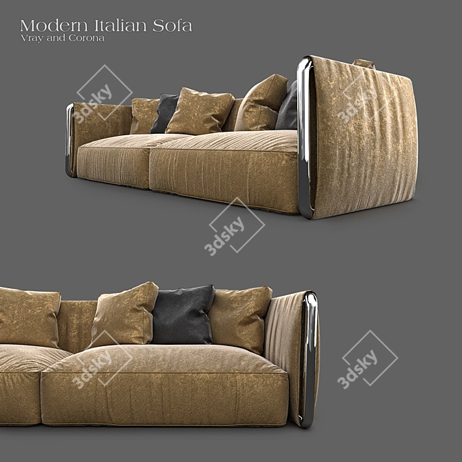 Elegant Italian Sofa 3D model image 10