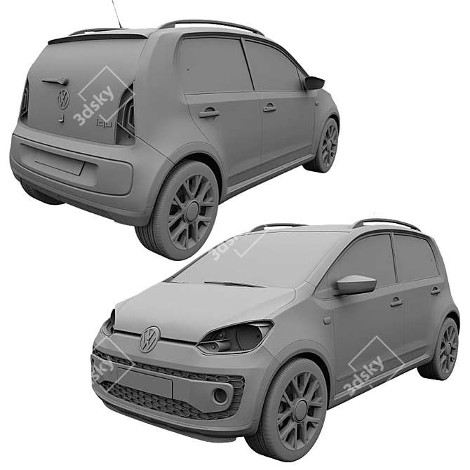 Sleek Volkswagen Cross Up 2014 3D model image 2