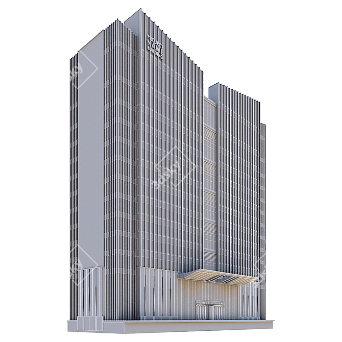 Modern Residential Building: Detailed 3D Model 3D model image 4