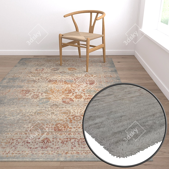 Premium Carpet Set: High-Quality Textures for Versatile Perspectives 3D model image 5