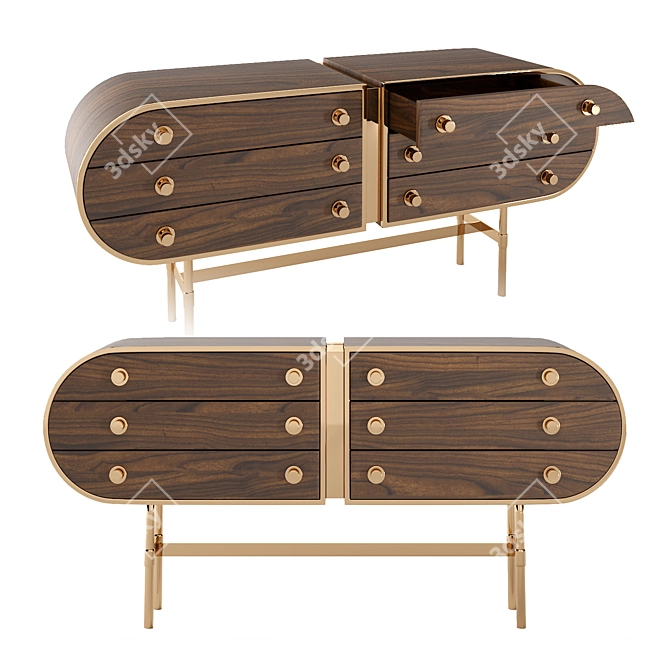 Retro-Chic Moryson Sideboard 3D model image 1