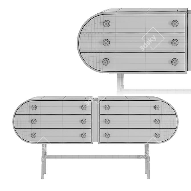 Retro-Chic Moryson Sideboard 3D model image 2