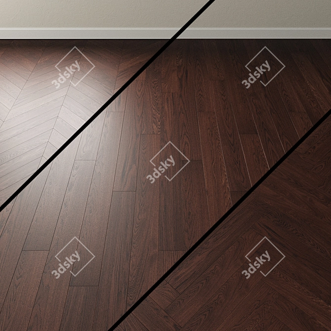 Dark Chocolate Oak Parquet 3D model image 1