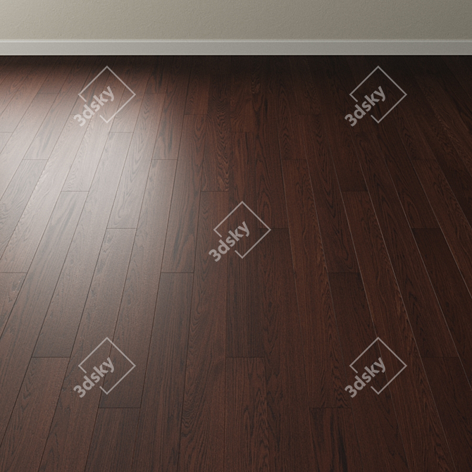 Dark Chocolate Oak Parquet 3D model image 2