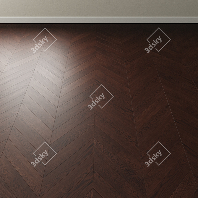 Dark Chocolate Oak Parquet 3D model image 3