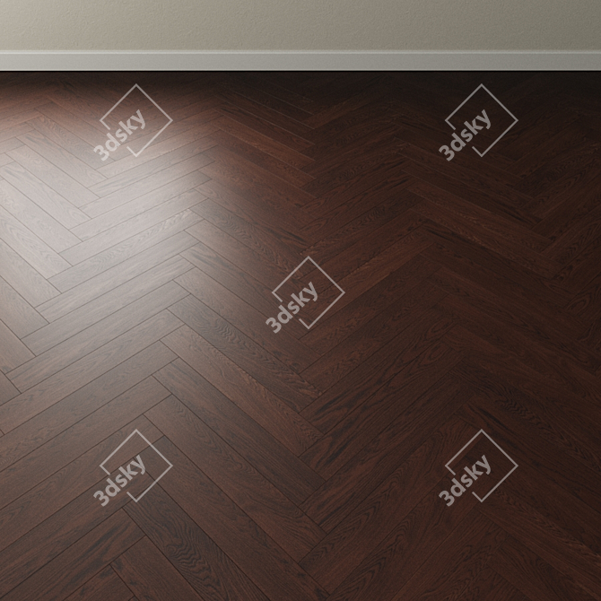 Dark Chocolate Oak Parquet 3D model image 4