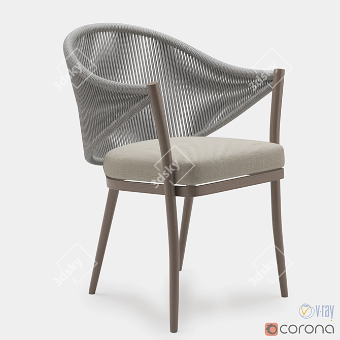 Elegance Series Woven Rope Chair 3D model image 1