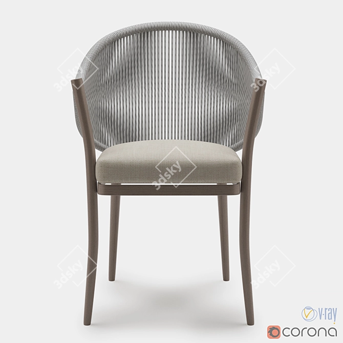 Elegance Series Woven Rope Chair 3D model image 2