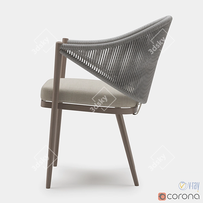 Elegance Series Woven Rope Chair 3D model image 3