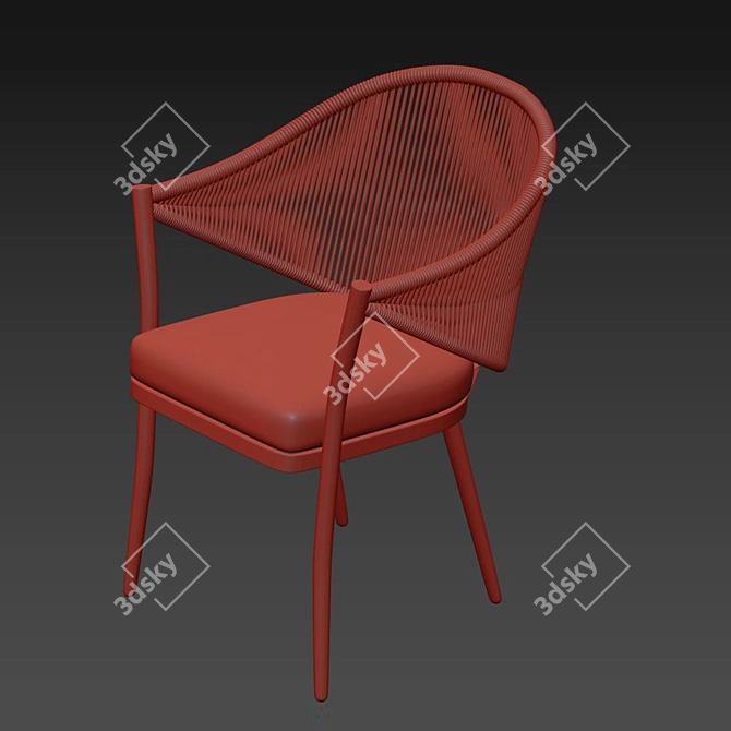 Elegance Series Woven Rope Chair 3D model image 4