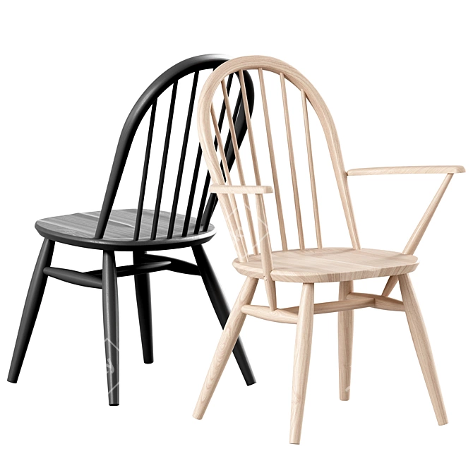 Title: Ercol Originals Windsor Dining Chair 3D model image 1