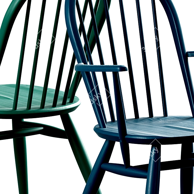 Title: Ercol Originals Windsor Dining Chair 3D model image 4