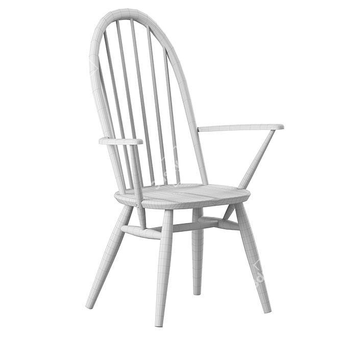 Elegant Windsor Quaker Dining Chair 3D model image 5