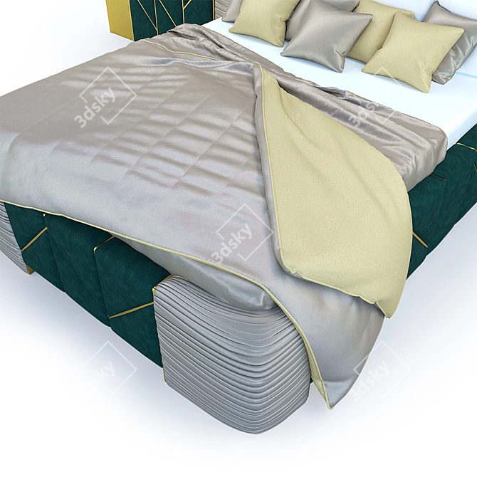 Geometric Design Flambeau Bed 3D model image 4