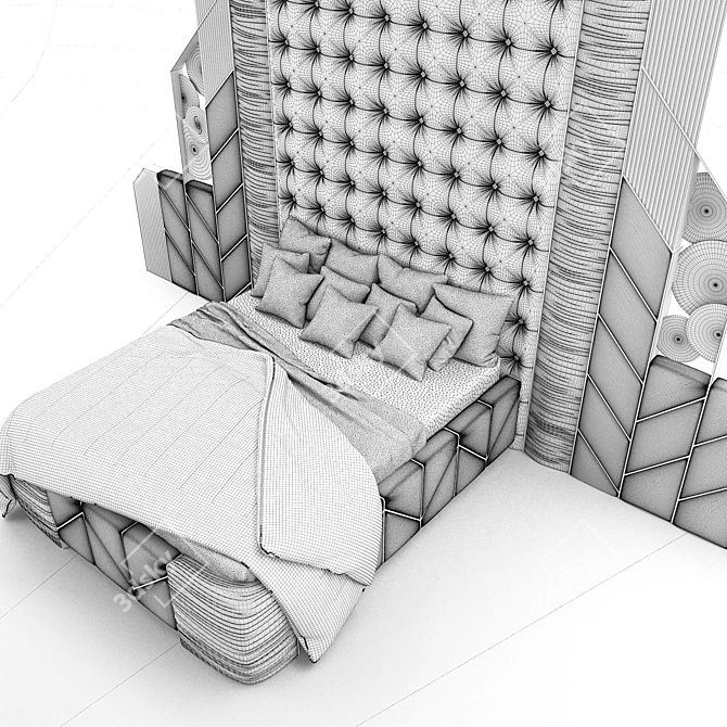 Geometric Design Flambeau Bed 3D model image 5