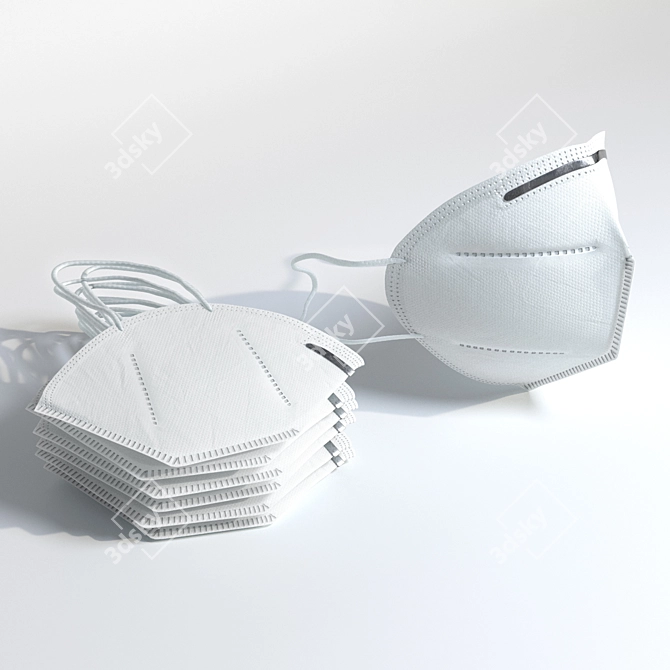Title: Tri-Layer Medical Mask 3D model image 2
