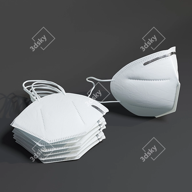 Title: Tri-Layer Medical Mask 3D model image 5