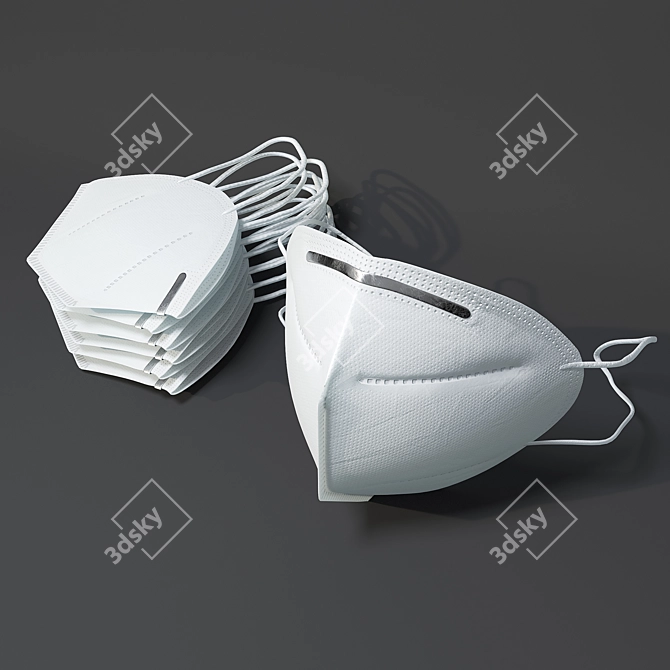 Title: Tri-Layer Medical Mask 3D model image 6