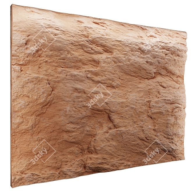 Red Stone Wall: High-Resolution Texture 3D model image 2