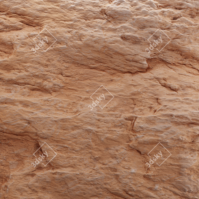 Red Stone Wall: High-Resolution Texture 3D model image 4