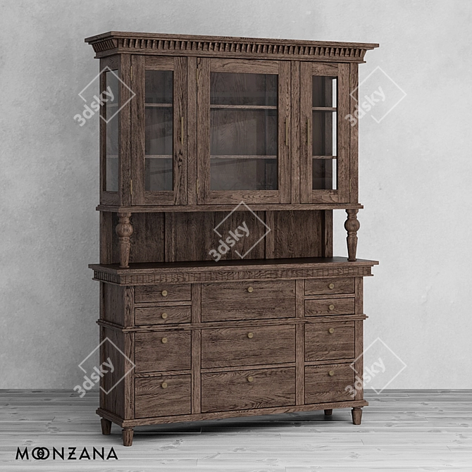 Metropolis Oak Buffet 200cm: Elegant and Spacious 3D model image 1