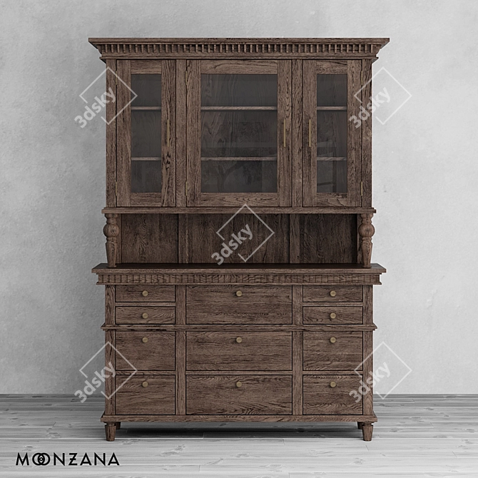 Metropolis Oak Buffet 200cm: Elegant and Spacious 3D model image 2