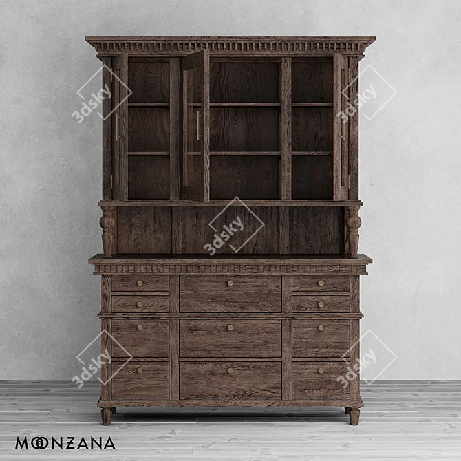 Metropolis Oak Buffet 200cm: Elegant and Spacious 3D model image 3