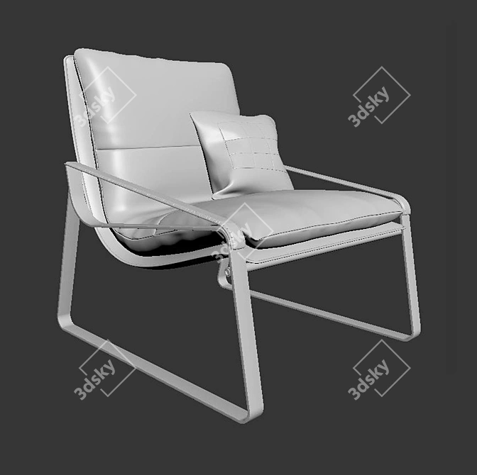 Sleek Modern Lounge Armchair 3D model image 3