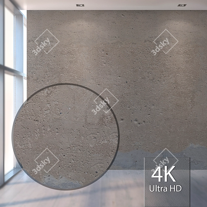 Title: Seamless Concrete Texture Kit 3D model image 1