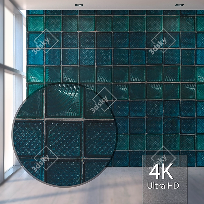 Seamless Glass Block Texture 3D model image 1