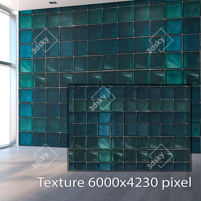 Seamless Glass Block Texture 3D model image 2