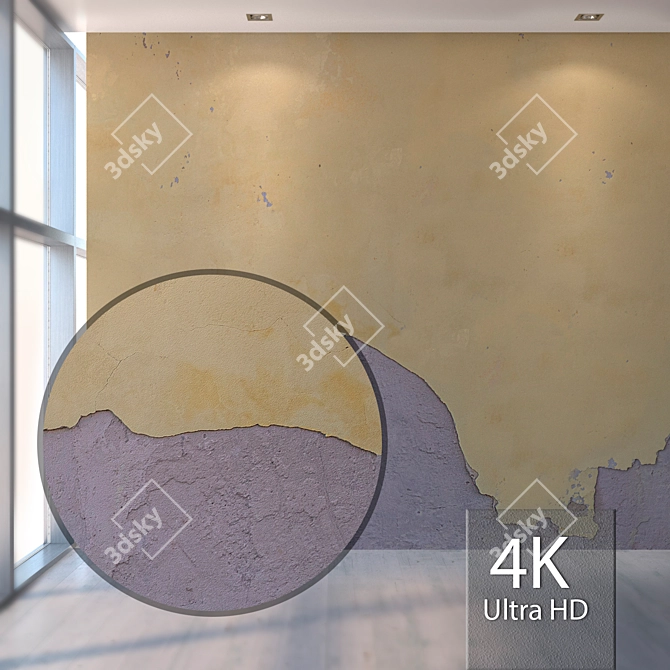 Seamless Stucco Texture Kit 3D model image 1