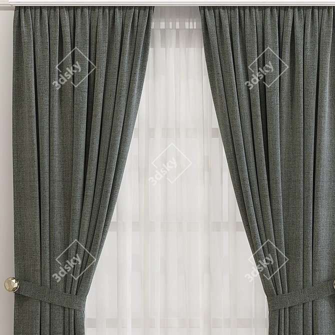 632 Curtain: Optimized Design and Enhanced Detail 3D model image 3