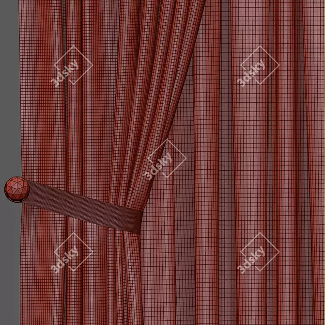 632 Curtain: Optimized Design and Enhanced Detail 3D model image 4