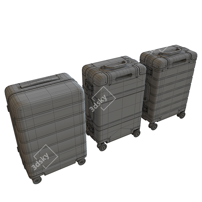 Xiaomi 20" Luggage Set: Classic, Metal, 90FUN 3D model image 4