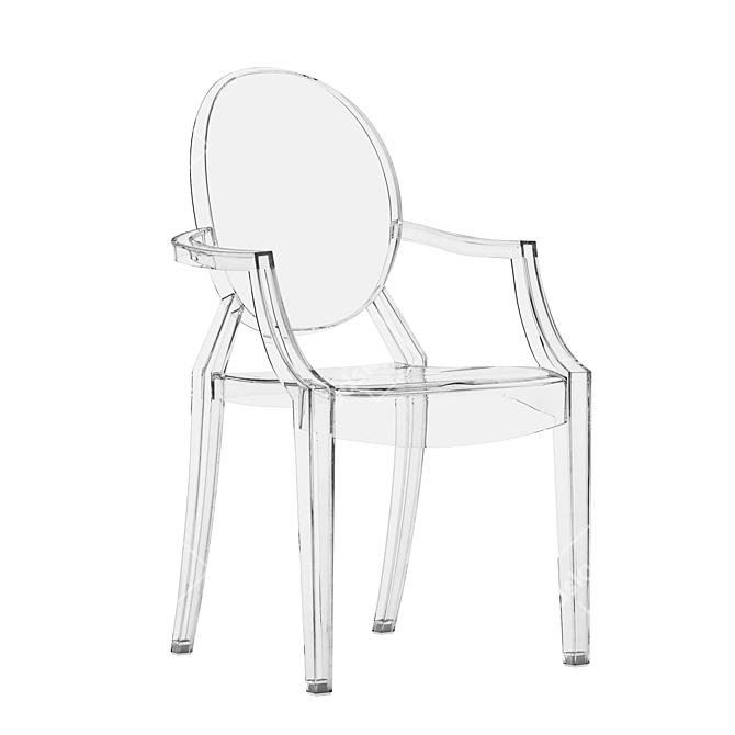 Anime Transparent Dining Chair: Sleek and Stylish 3D model image 1