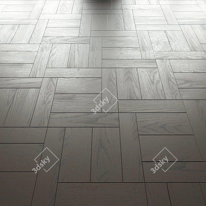 Elegant Basket Weave Parquet 3D model image 1