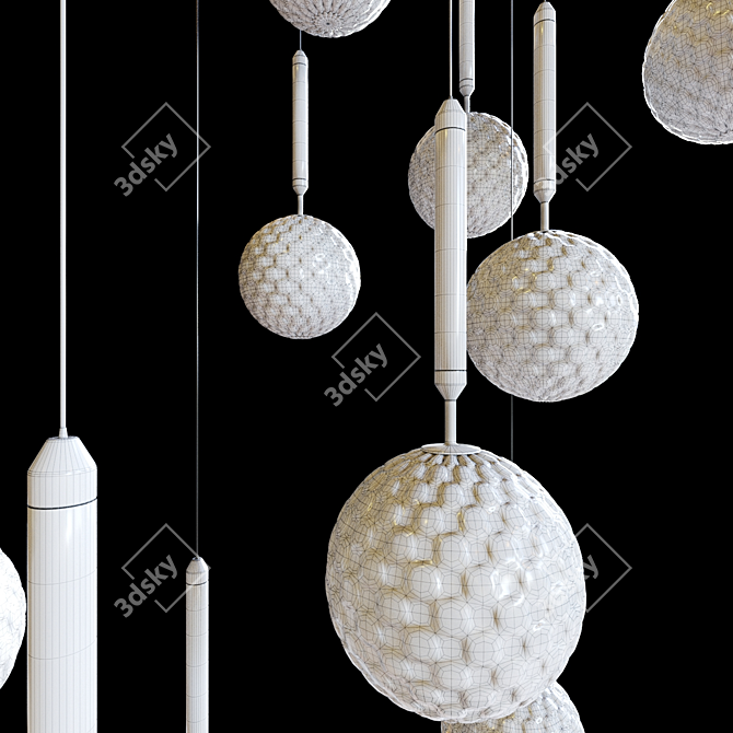 Elegant Glass Pendant Light 3D model image 3