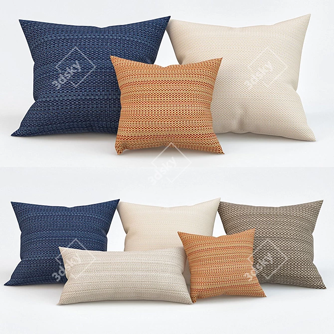 Modern Pillow Set 3D model image 1