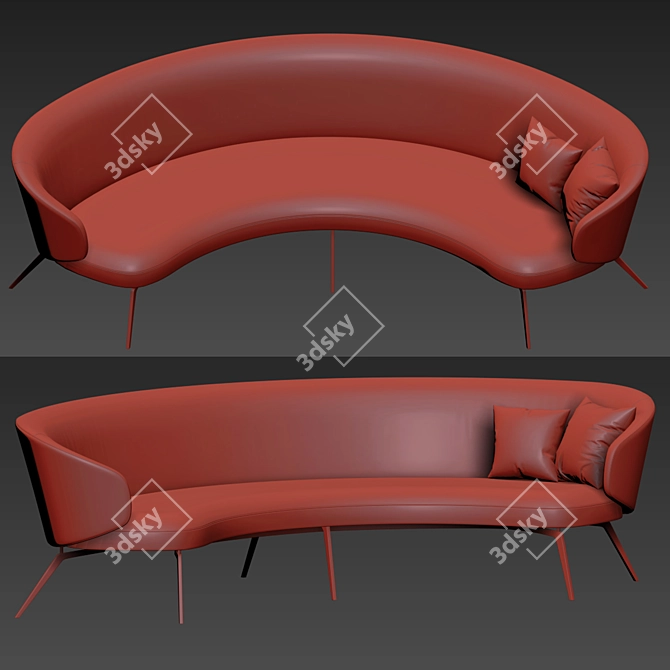 Bice Curve Sofa: Custom Design & Superior Comfort 3D model image 3