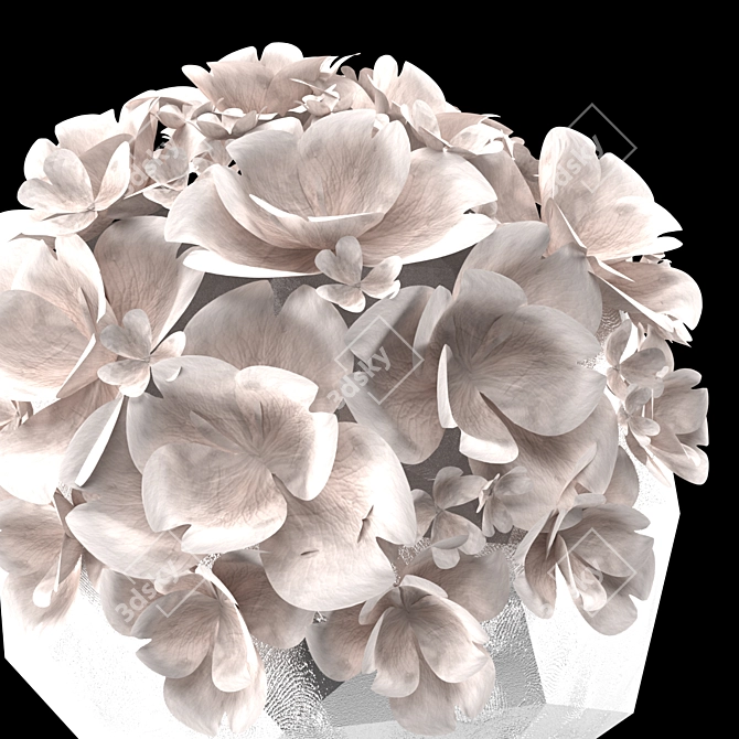 Elegant White Floral Vases 3D model image 2