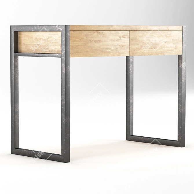Modern Console Desk with Blum Drawers 3D model image 1