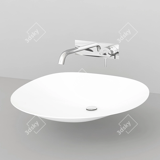 Luxurious Venere Sink and Mixer 3D model image 6