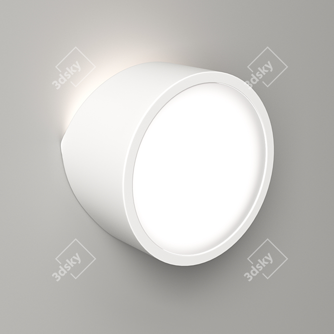 Minimalist Ohm Wall Lamp - 2 LED Bulbs Included 3D model image 1