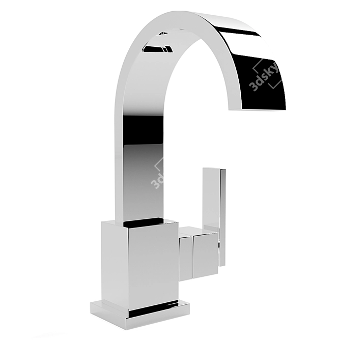 Sleek Square Rh Faucet 3D model image 1