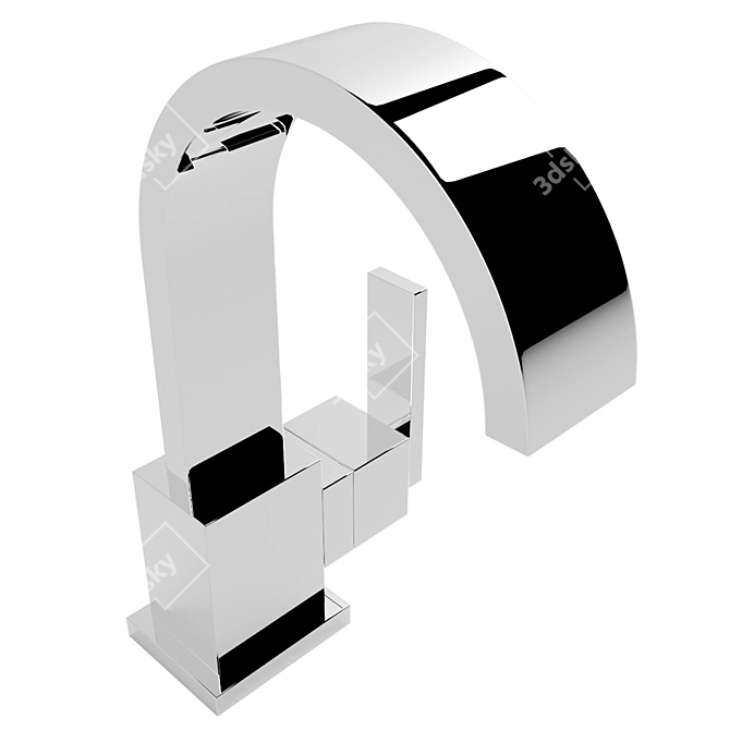 Sleek Square Rh Faucet 3D model image 2